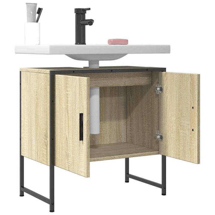 underskab til håndvask 60x33x60 cm konstrueret træ sonoma-eg