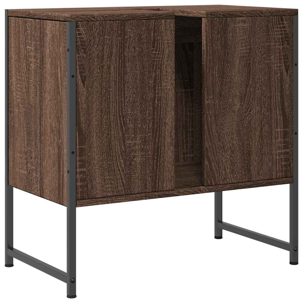 underskab til håndvask 60x33x60 cm konstrueret træ brunt eg