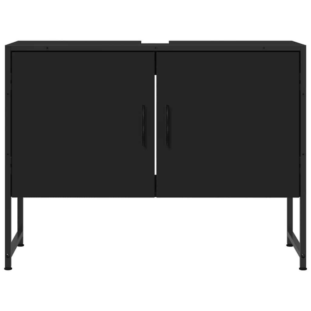 underskab til håndvask 80x33x60 cm konstrueret træ sort