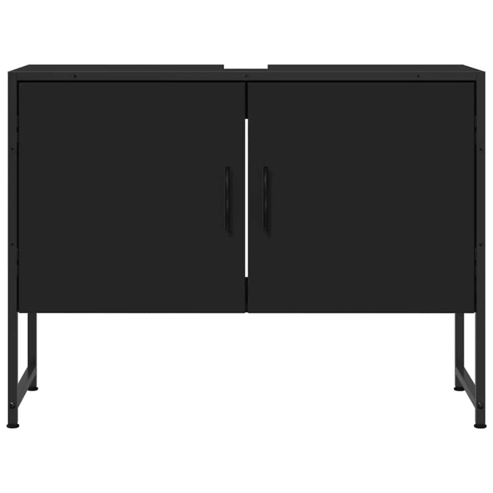 underskab til håndvask 80x33x60 cm konstrueret træ sort