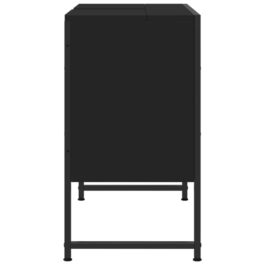 underskab til håndvask 80x33x60 cm konstrueret træ sort