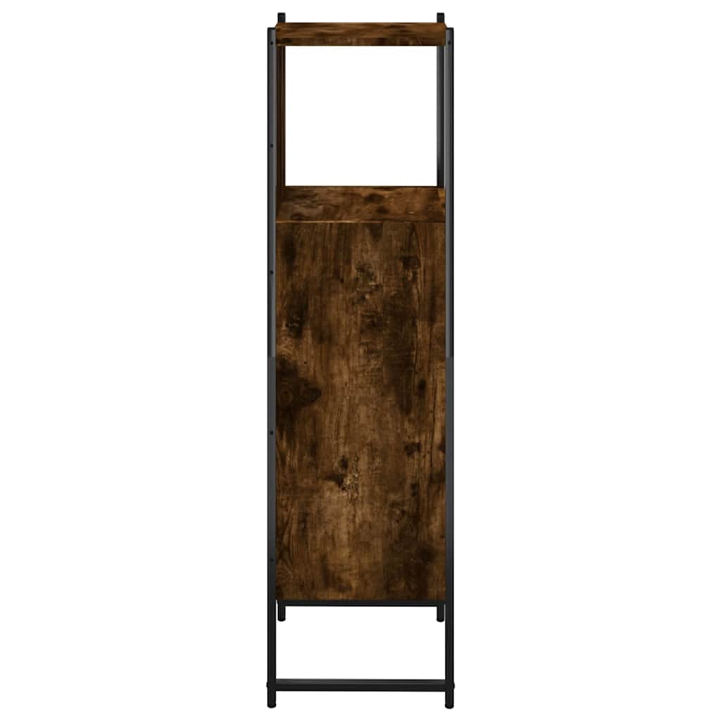 badeværelsesskab 33x33x120,5 cm konstrueret træ røget egetræ