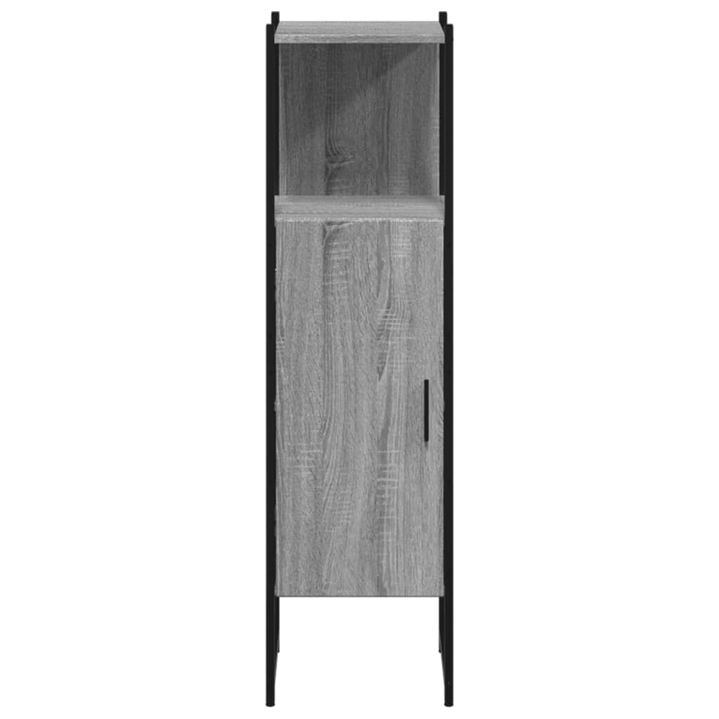 badeværelsesskab 33x33x120,5 cm konstrueret træ grå sonoma-eg