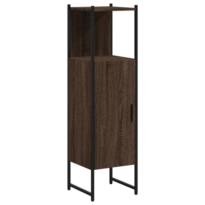 badeværelsesskab 33x33x120,5 cm konstrueret træ brunt egetræ