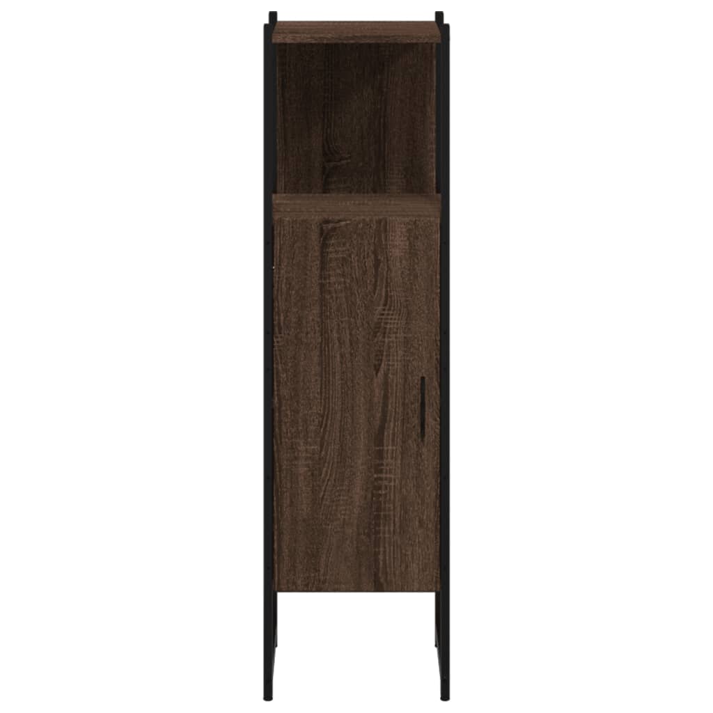 badeværelsesskab 33x33x120,5 cm konstrueret træ brunt egetræ