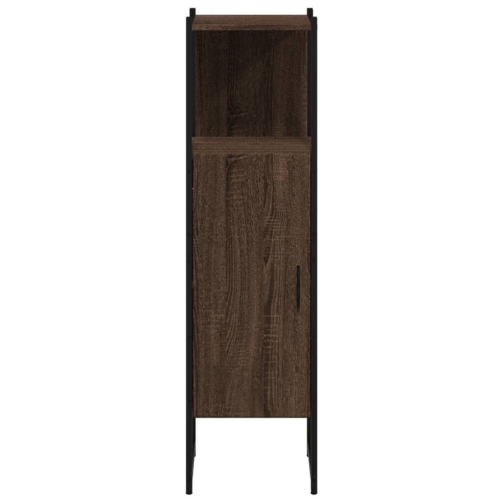 badeværelsesskab 33x33x120,5 cm konstrueret træ brunt egetræ