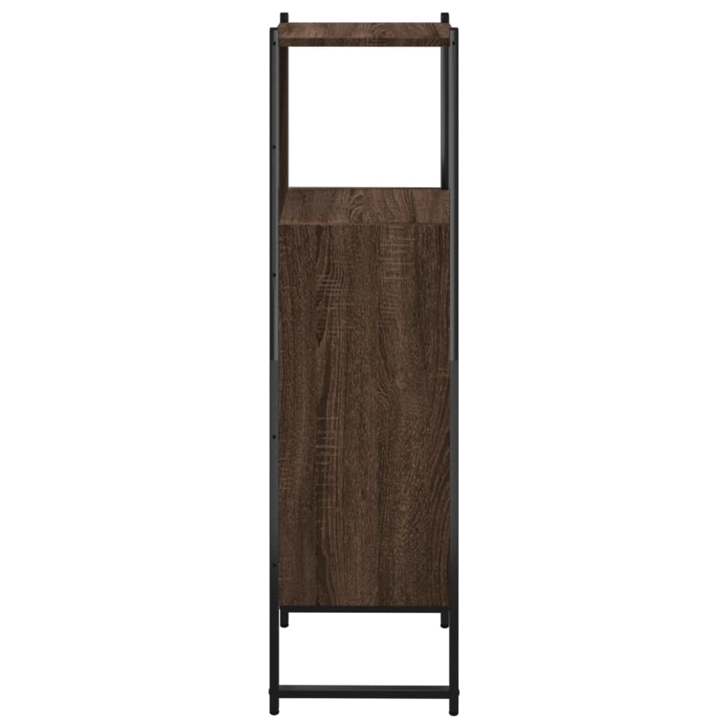 badeværelsesskab 33x33x120,5 cm konstrueret træ brunt egetræ