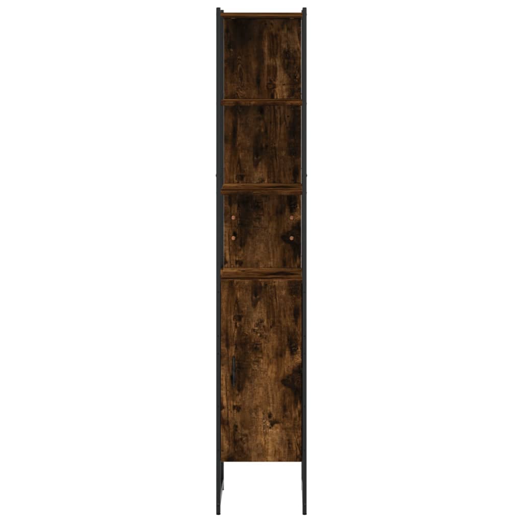 badeværelsesskab 33x33x185,5 cm konstrueret træ røget egetræ