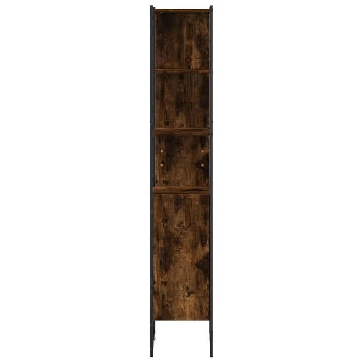 badeværelsesskab 33x33x185,5 cm konstrueret træ røget egetræ