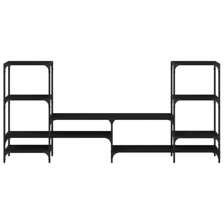 tv-bord 206,5x28,5x95 cm konstrueret træ sort