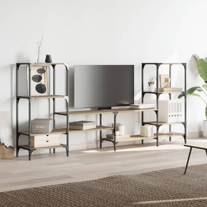 tv-bord 206,5x28,5x95 cm konstrueret træ sonoma-eg