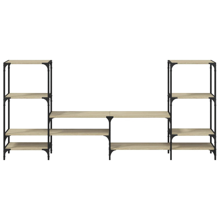 tv-bord 206,5x28,5x95 cm konstrueret træ sonoma-eg