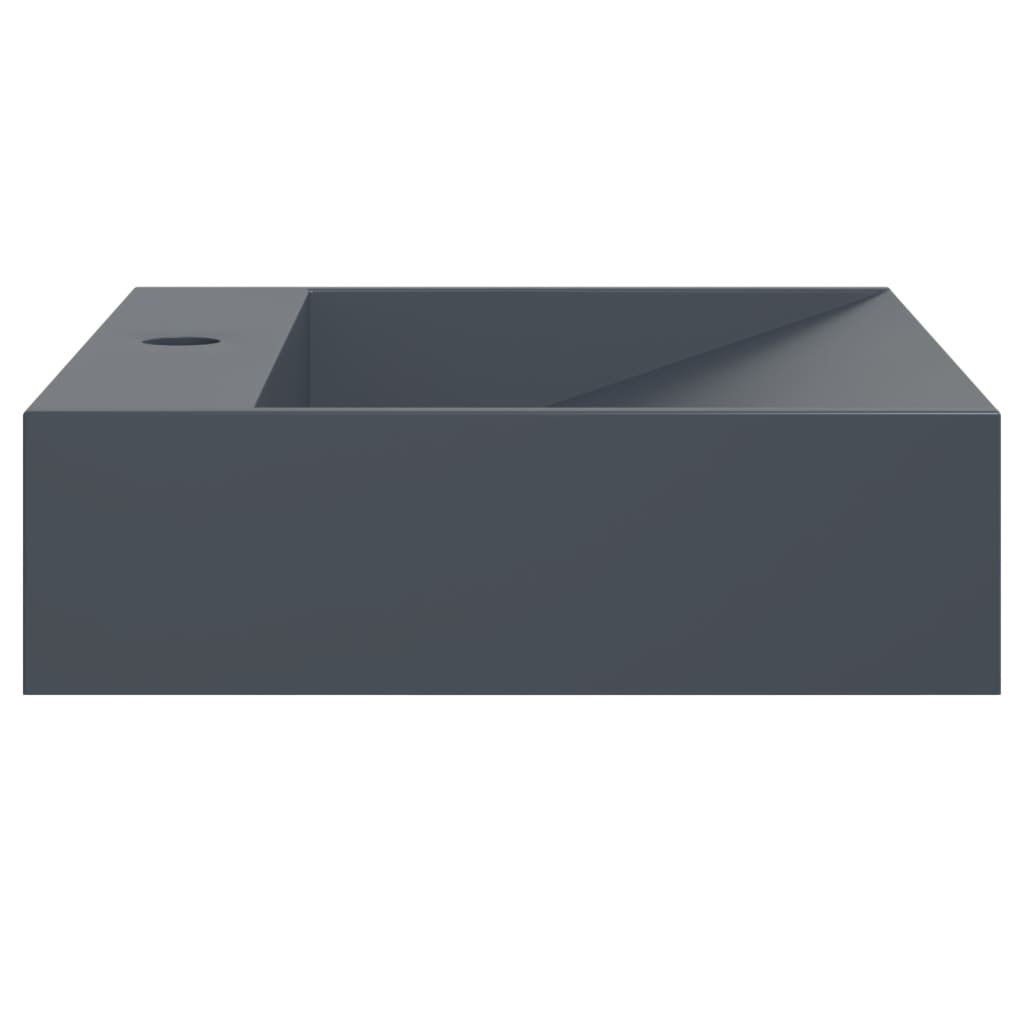 håndvask 50x38x11 cm mineralstøbt/marmorstøbt antracitgrå