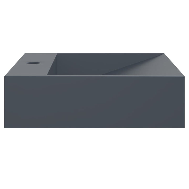 håndvask 50x38x11 cm mineralstøbt/marmorstøbt antracitgrå