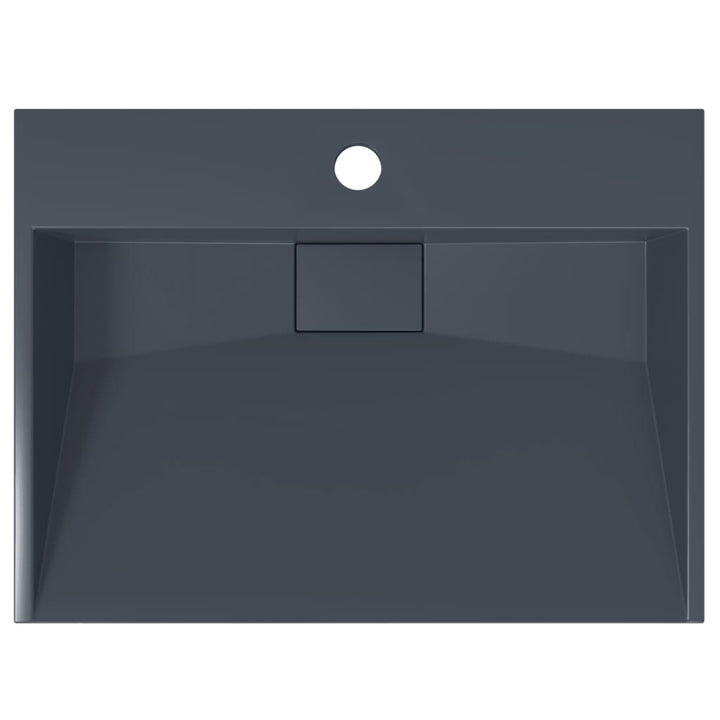 håndvask 50x38x11 cm mineralstøbt/marmorstøbt antracitgrå