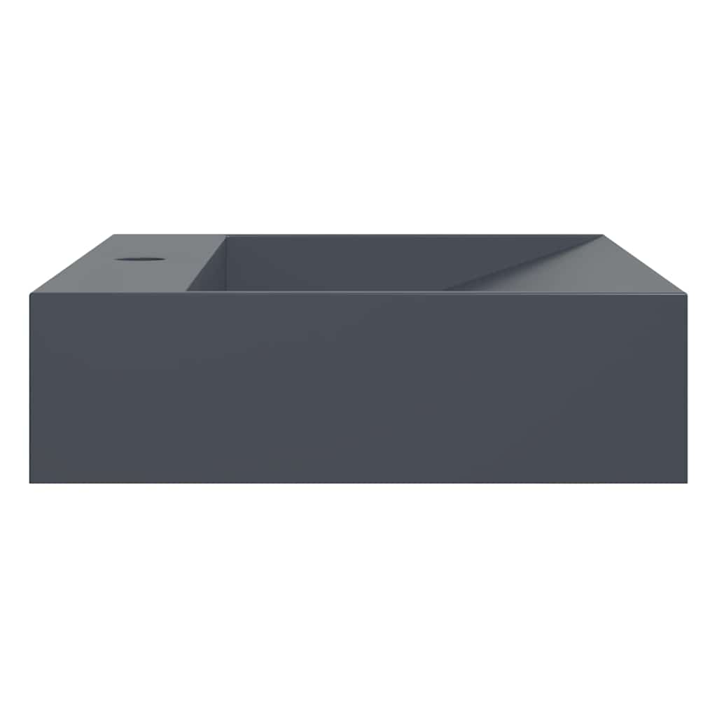 håndvask 60 x 38 x 11 cm mineralstøbt/marmorstøbt antracitgrå