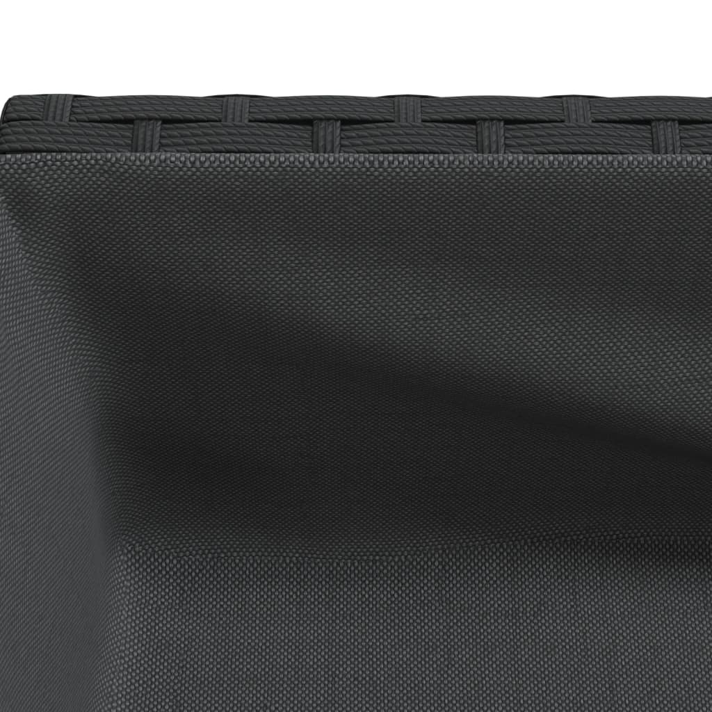 plantekasse med hylde polyrattan sort