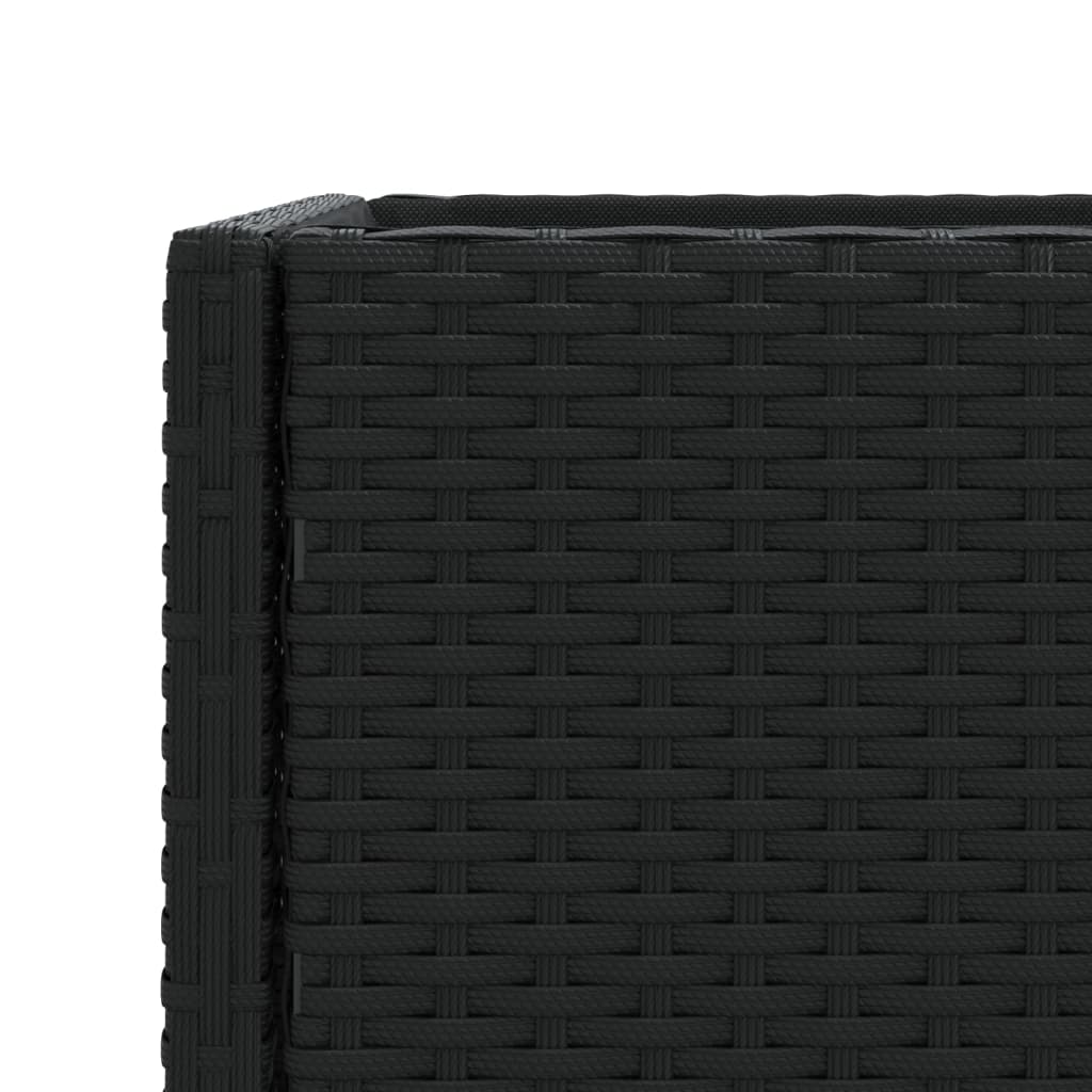 plantekasse med hylde polyrattan sort