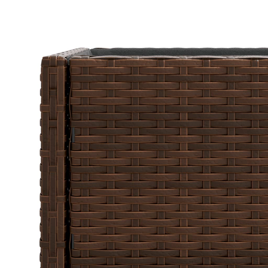 plantekasse med hylde polyrattan brun