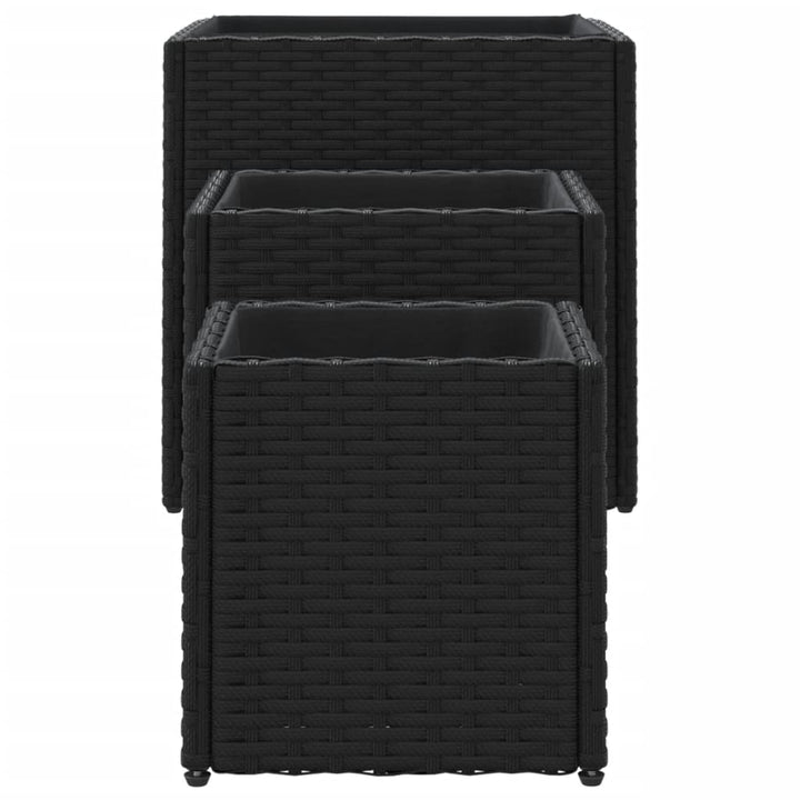 plantekasser 3 stk. polyrattan sort