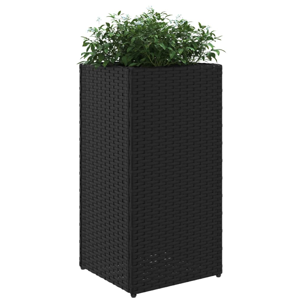 plantekasse 30x30x60 cm polyrattan sort