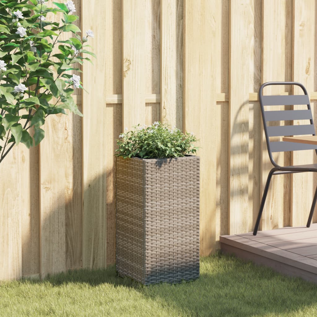 plantekasse 30x30x60 cm polyrattan grå