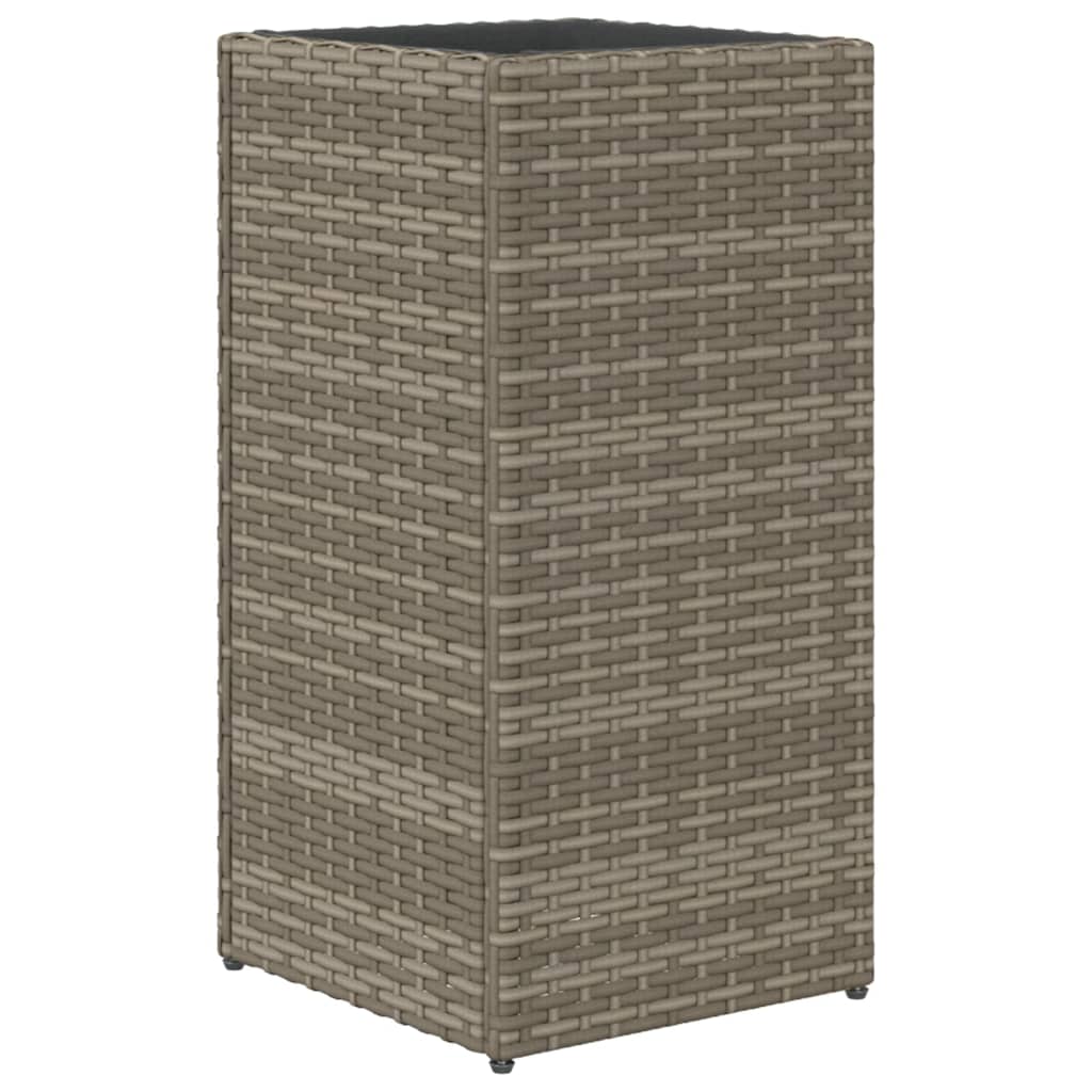plantekasse 30x30x60 cm polyrattan grå