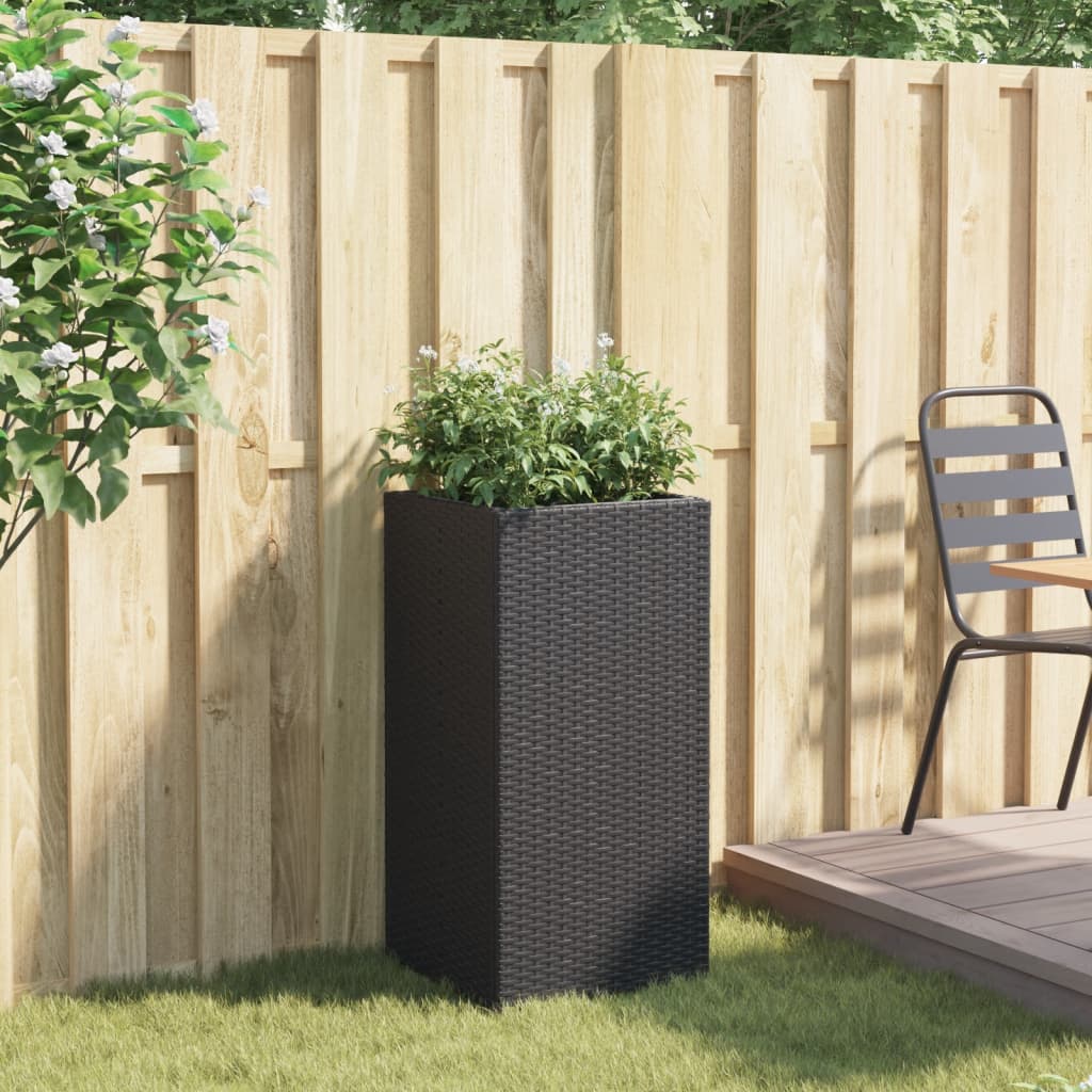 plantekasse 40x40x80 cm polyrattan sort