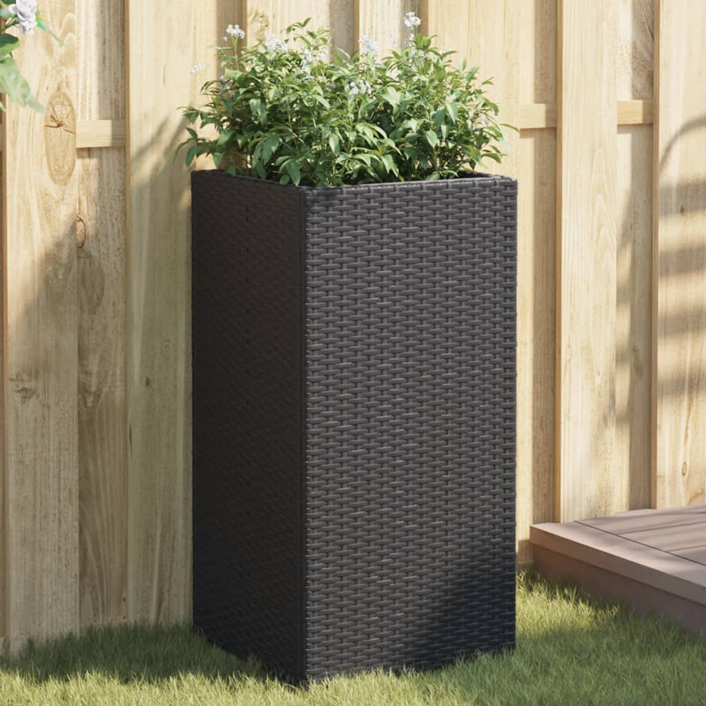 plantekasse 40x40x80 cm polyrattan sort