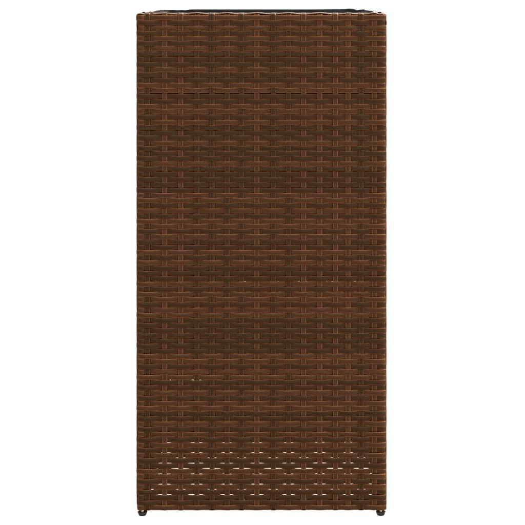 plantekasse 40x40x80 cm polyrattan brun