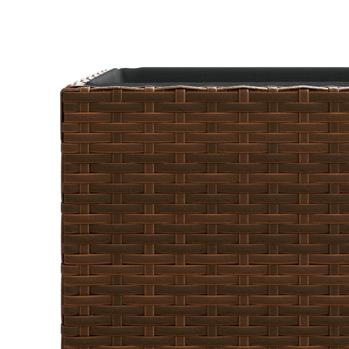 plantekasse 40x40x80 cm polyrattan brun