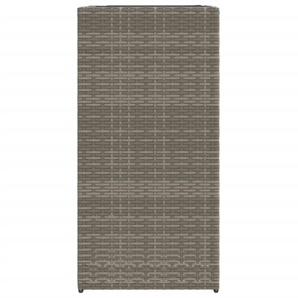 plantekasse 40x40x80 cm polyrattan grå