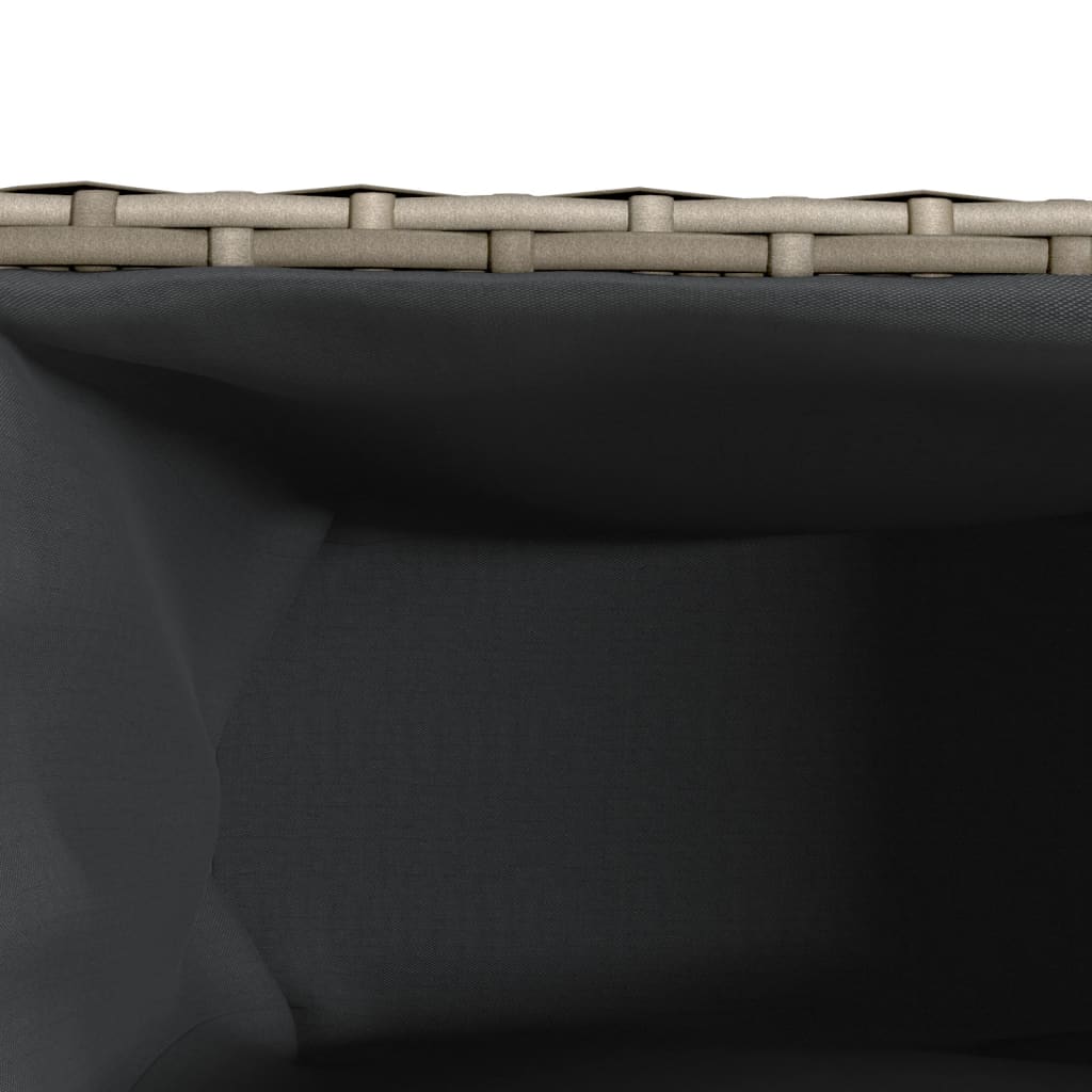 plantekasse med 3 krukker 105x30x32 cm polyrattan grå