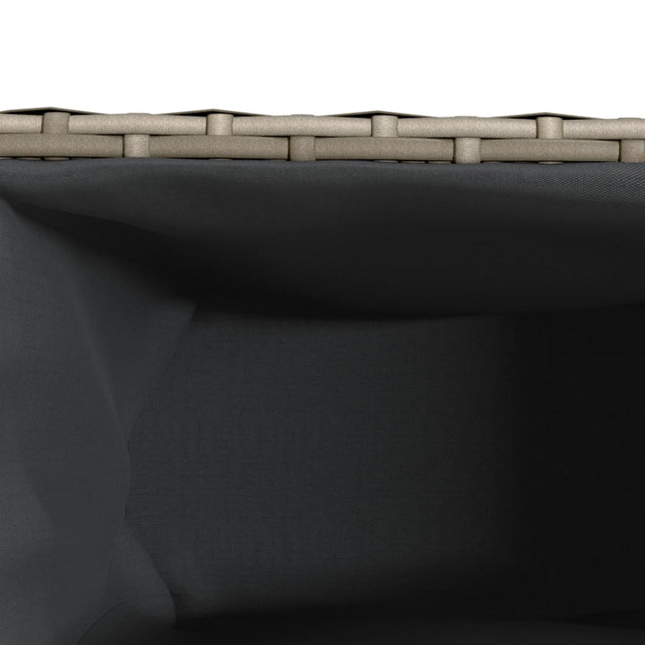 plantekasse med 3 krukker 105x30x32 cm polyrattan grå