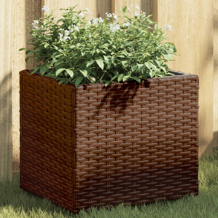 plantekasse 36x30x32 cm polyrattan brun