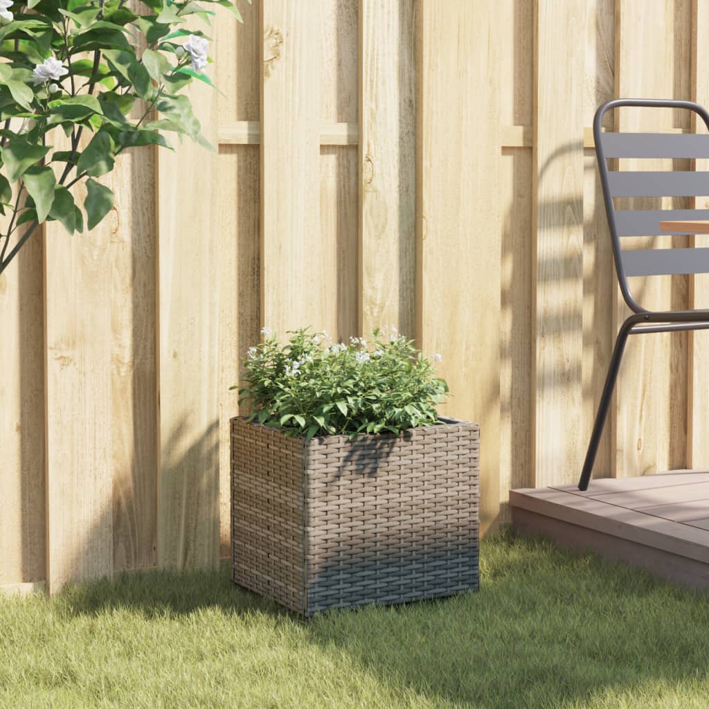plantekasse 36x30x32 cm polyrattan grå