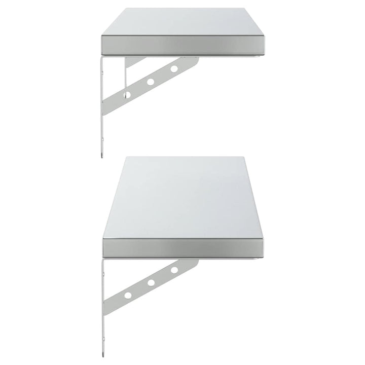 væghylder 2 stk. 100x23,5 cm rustfrit stål sølvfarvet