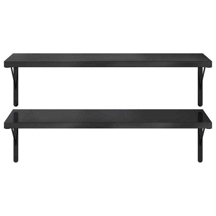 væghylder 2 stk. 100x40 cm rustfrit stål sort