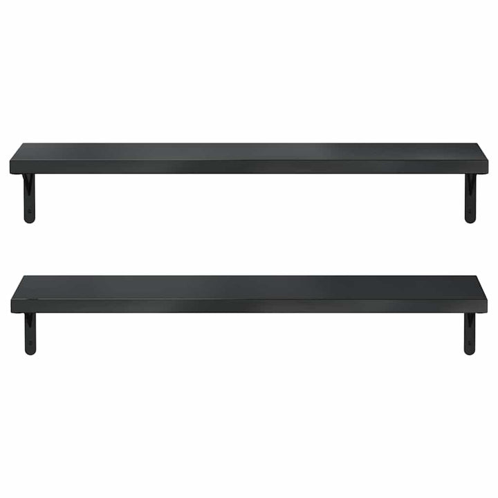 væghylder 2 stk. 100x23,5 cm rustfrit stål sort