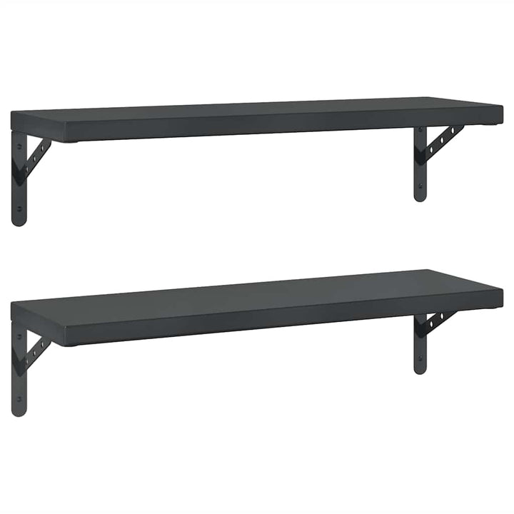 væghylder 2 stk. 75x23,5 cm rustfrit stål sort