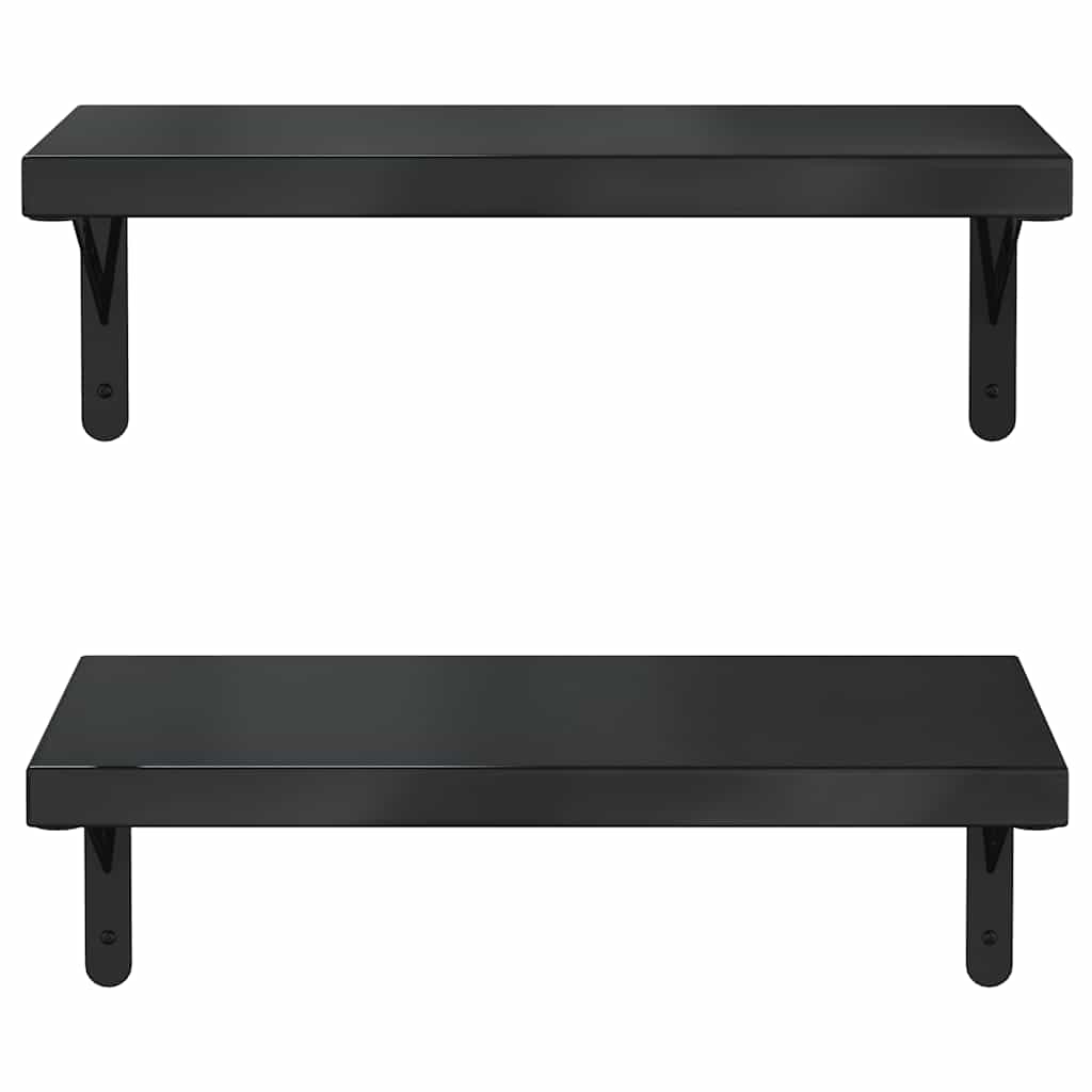 væghylder 2 stk. 50x23,5 cm rustfrit stål sort