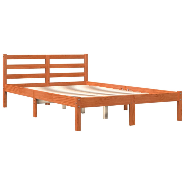 sengeramme uden madras 150x200 cm massivt fyrretræ gyldenbrun