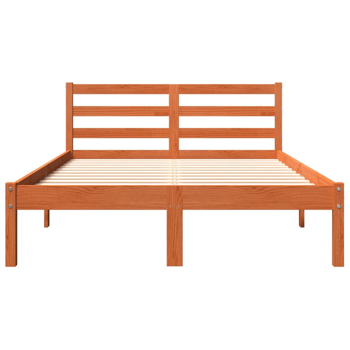 sengeramme uden madras 150x200 cm massivt fyrretræ gyldenbrun
