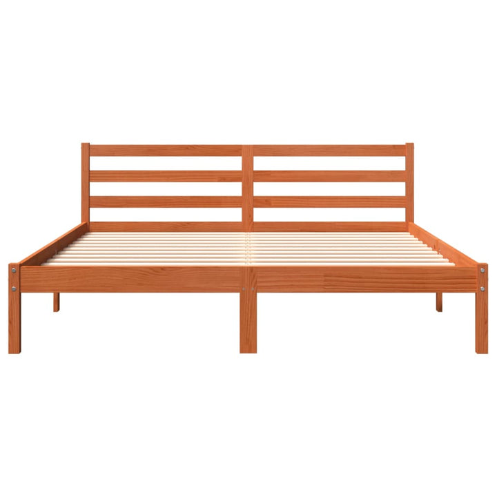 sengeramme uden madras 200x200 cm massivt fyrretræ gyldenbrun