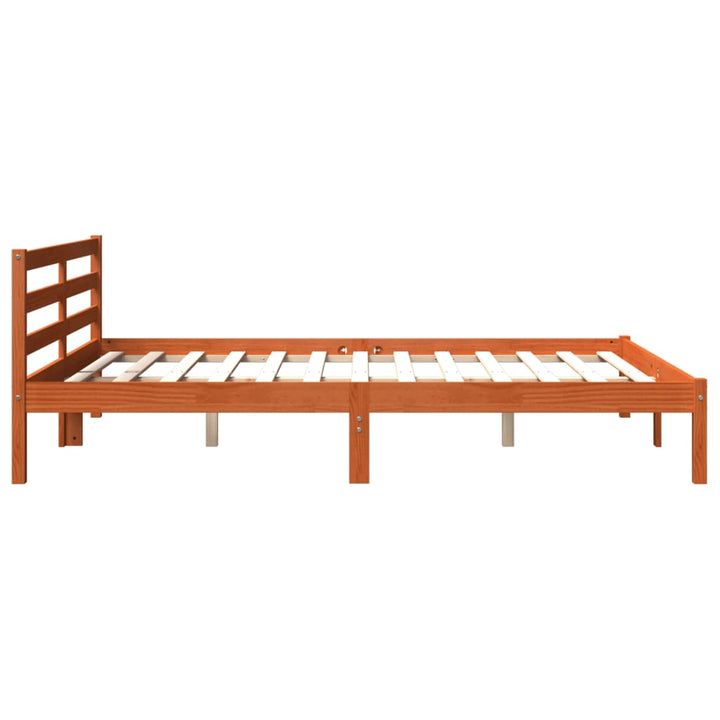 sengeramme uden madras 200x200 cm massivt fyrretræ gyldenbrun
