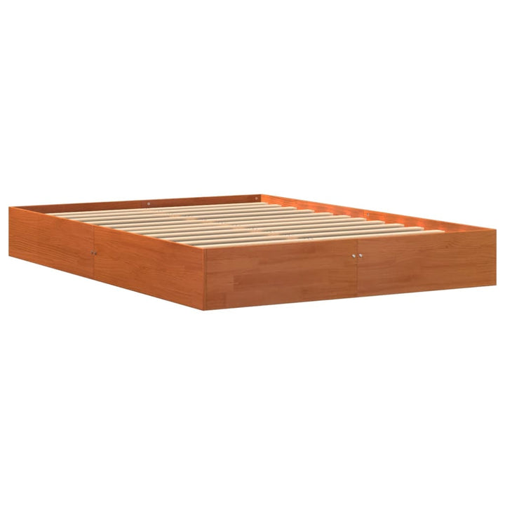 sengeramme uden madras 140x200 cm massivt fyr gyldenbrun