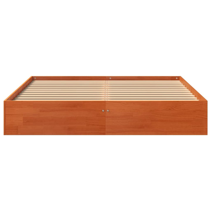 sengeramme uden madras 120x200 cm massivt fyrretræ gyldenbrun