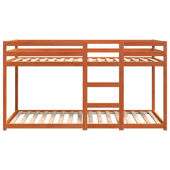 køjeseng 80x200 cm massivt fyrretræ voksbrun