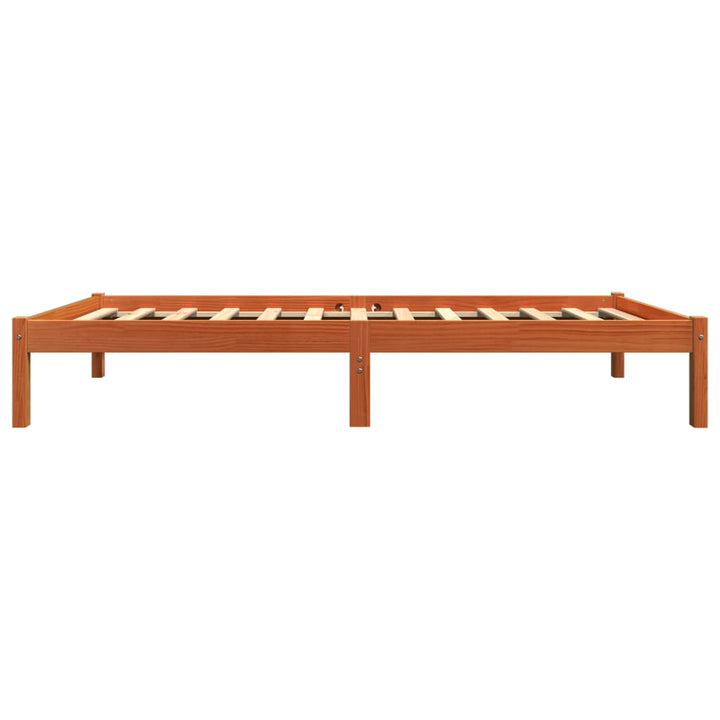 sengeramme uden madras 75x190 cm massivt fyrretræ gyldenbrun