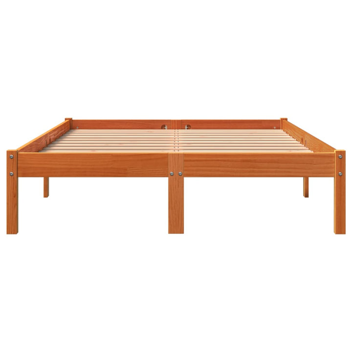 sengeramme uden madras 120x190 cm massivt fyrretræ gyldenbrun